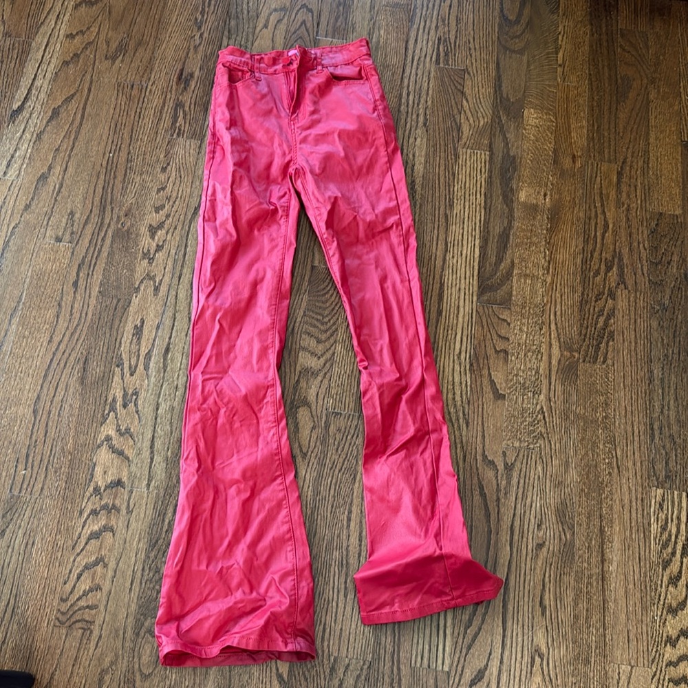 Edikted red leather pants